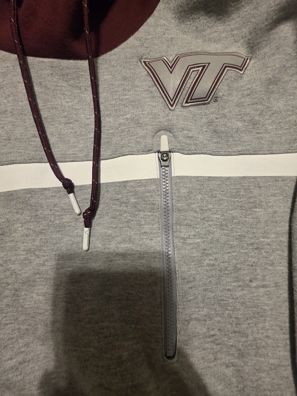 Nike Virginia Tech Grey & Maroon Pullover Hoodie - Picture 2 of 4